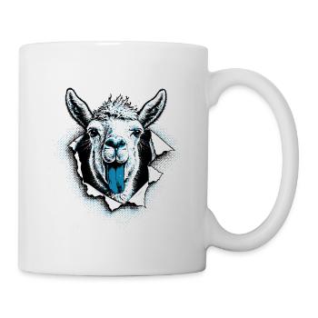 Pop Culture Llama – Illustration bicolore moderne - Mug blanc - blanc - Droite
