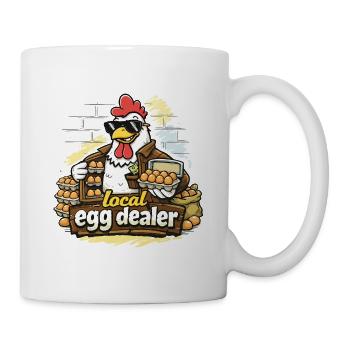 Marchand d’œufs local – Cool Rooster Farmer’s Market - Mug blanc - blanc - Droite