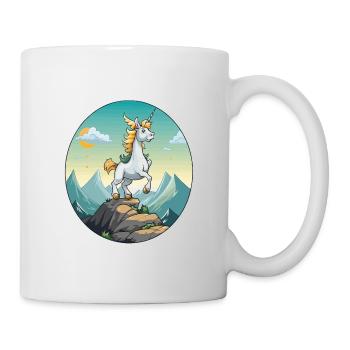 Unicorn on mountain top - Mug - white - Right
