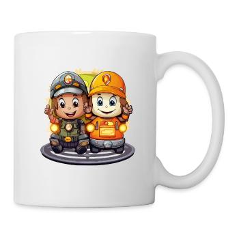 Deux héros de la mine - Mug blanc - blanc - Droite