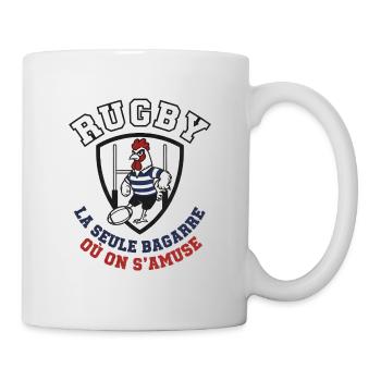 Coq Rugby Bouclier Stylisé - Mug blanc - blanc - Droite