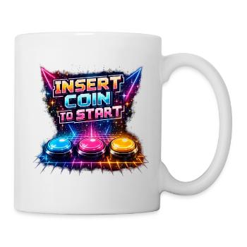 Retro Arcade Neon – Insert Coin - Mug - white - Right