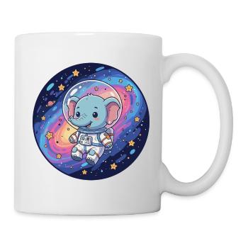 Space elephant in astronaut helmet - Mug - white - Right