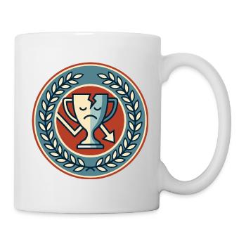 Trauriger Pokal Verlierer Symbol Looser Motiv - Tasse - Weiß - Rechts