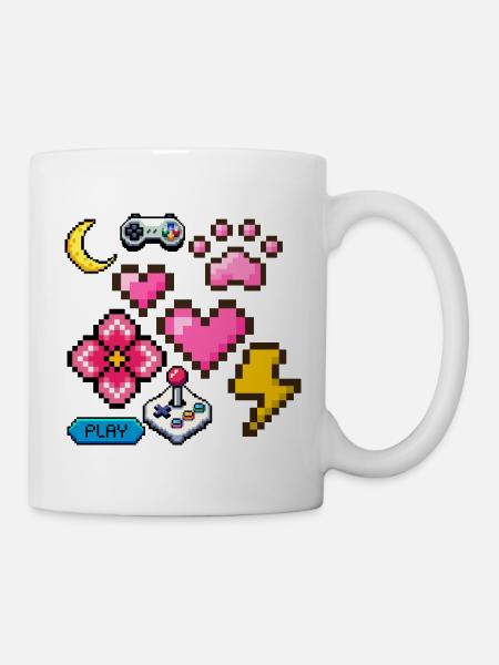 Pixel Game - Tasse - Weiß
