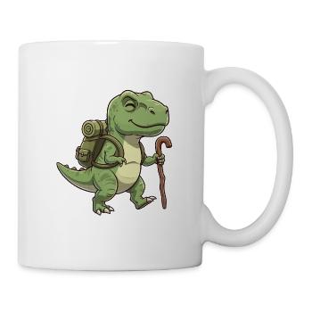 Niedliche Wanderung T-Rex Dinosaurier-Trekkingkunst - Tasse - Weiß - Rechts