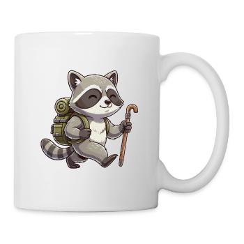 Niedliches Wandern Waschbären-Müll-Panda-Trekking - Tasse - Weiß - Rechts