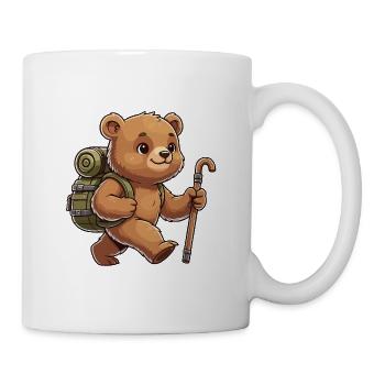 Niedliches Wandern Bären-Tier-Trekkingkunst - Tasse - Weiß - Rechts