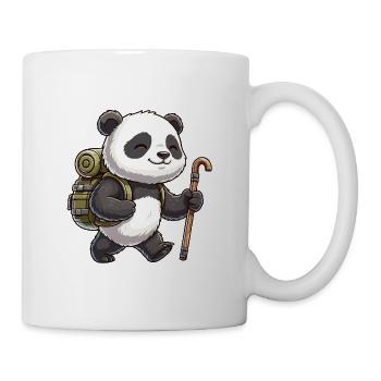 Niedliches Wandern Panda Bär Trekking Kunst - Tasse - Weiß - Rechts