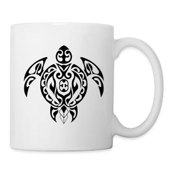 Tortue-3-noir - Mug blanc - blanc - Droite