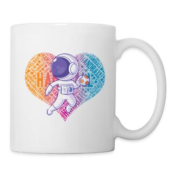 Handball Astronaut Herz - Tasse - Weiß - Rechts