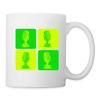 Mikrofon Pop Art Grün - Tasse - Weiß - Rechts