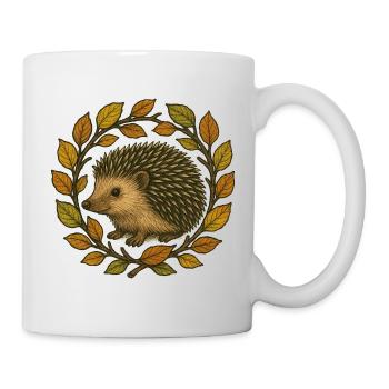 Autumn Hedgehog Wreath - Mug - white - Right