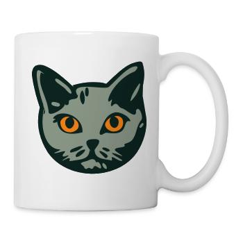 Katze / Kater "Britisch Kurzhaar" - Tasse - Weiß - Rechts
