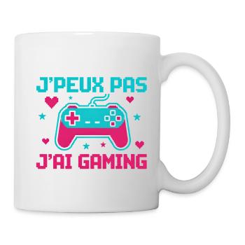 Ich kann nicht, ich habe Gaming – Pixel-Controller - Tasse - Weiß - Rechts