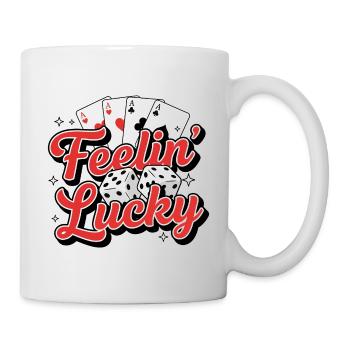 Feelin Lucky Card Dice Casino Vibe - Mug blanc - blanc - Droite
