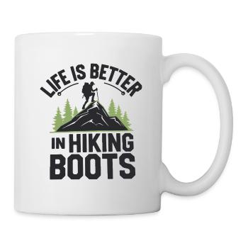 Das Leben ist besser in Wanderschuhen - Tasse - Weiß - Rechts