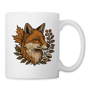 Autumn fox in a wreath of leaves - Mug - white - Right