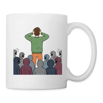 Individuum vor der Menge: sozialer Druck - Tasse - Weiß - Rechts