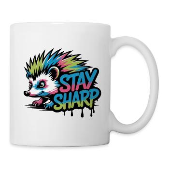 Stay Sharp Hedgehog Neon - Mug - white - Right