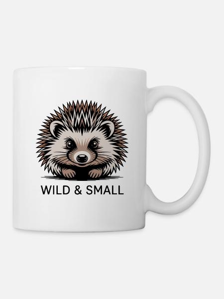 Wildes Igel Motiv - Tasse - Weiß