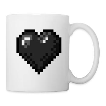 Cœur noir rétro pixel art - Mug blanc - blanc - Droite