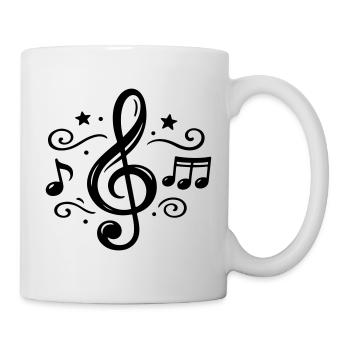 Notes musicales de clé - Mug blanc - blanc - Droite
