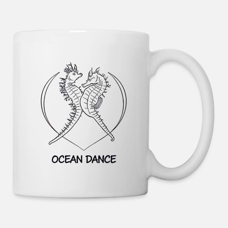 Couple hippocampe – Lien dans la mer - Mug blanc - blanc