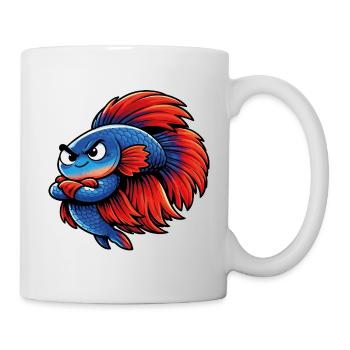 Blue Red Kampffisch - Tasse - Weiß - Rechts