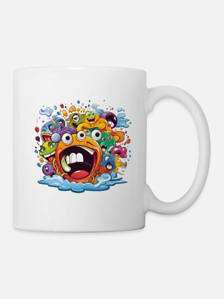 Kunterbunte Monsterbande Splash - Tasse - Weiß