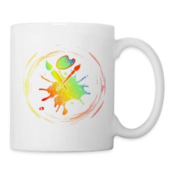 Conception pour les peintres qui aiment les couleurs et les pinceaux - Mug blanc - blanc - Droite
