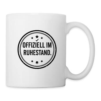 Offiziell im Ruhestand – Rentner Stempel Badge - Tasse - Weiß - Rechts