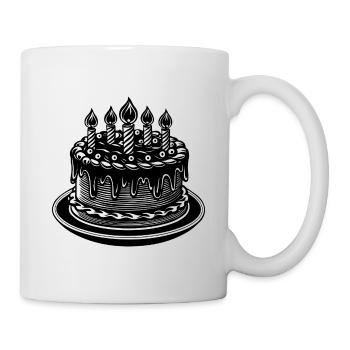 Gâteau d'anniversaire - Mug blanc - blanc - Droite