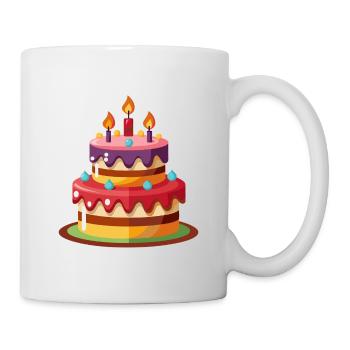Gâteau d'anniversaire - Mug blanc - blanc - Droite