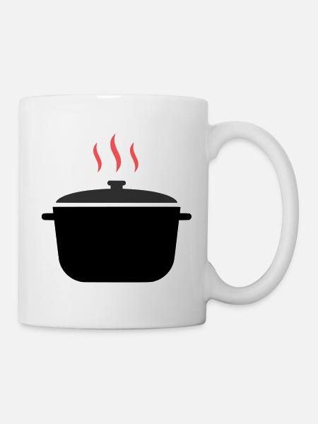 Kochtopf Dampf Kochen - Tasse - Weiß