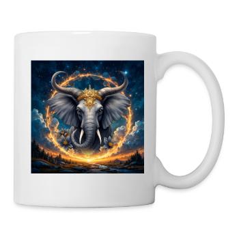 Celestial Elephant with Golden Crown - Mug - white - Right