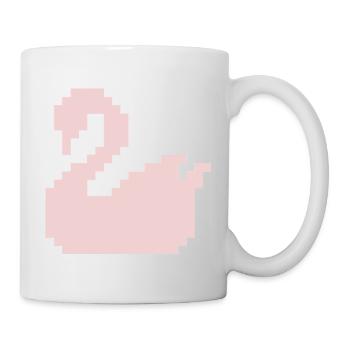 Pixel Swan Pink Silhouette - Mug - white - Right