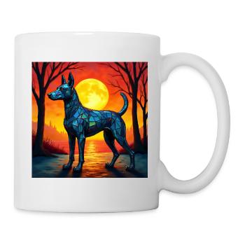 Moonlit Night Polygon Wolf - Mug - white - Right