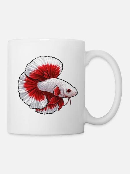 Red White Kampffisch - Tasse - Weiß
