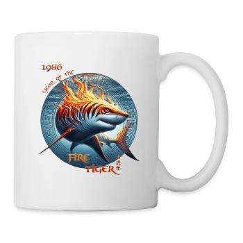 Fire-Tiger 1986 – Der brennende Tigerhai - Tasse - Weiß - Rechts