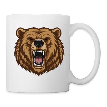 Grizzly_Head_Ours_Rugissant_Portrait - Mug blanc - blanc - Droite
