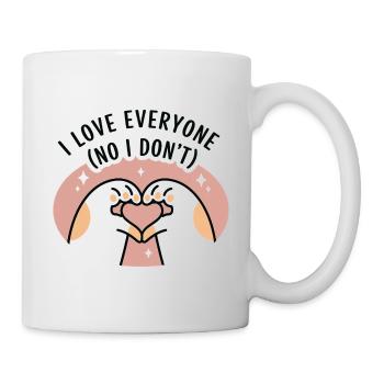 J’aime tout le monde (Non, je ne l’aime pas) - Mug blanc - blanc - Droite
