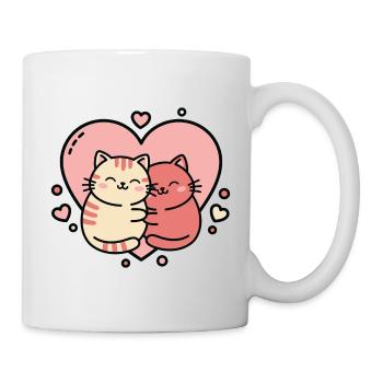 Heartfelt Cat Hug Duo - Mug - white - Right