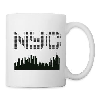 New York Pixel Skyline - Tasse - Weiß - Rechts