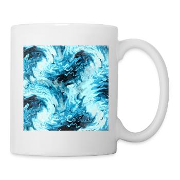 Aqua Marble Pattern Waves - Mug - white - Right