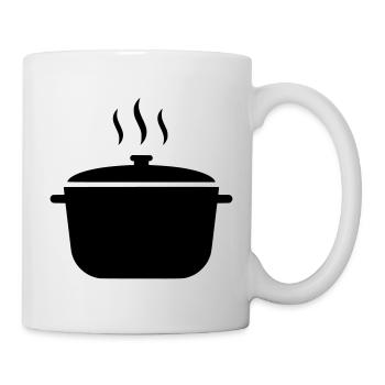 Kochtopf Suppe Dampf Icon - Tasse - Weiß - Rechts