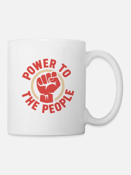 Macht dem Volk – Sozialistischer Antifa Tee - Tasse - Weiß