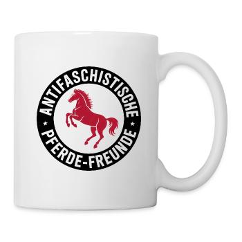 Antifaschistische Pferdefreunde - Antifa Reitsport - Tasse - Weiß - Rechts
