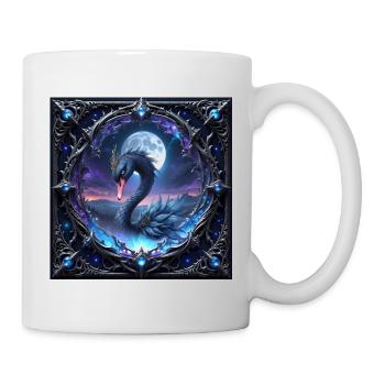 Moon-dragon swan in filigree - Mug - white - Right
