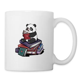 Bookworm Panda Bear Reading Books Art - Mug - white - Right